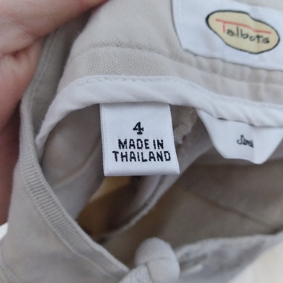 Talbots Vintage 90s Stretch Tan Pull On Capri Cropped Khaki Pants Size 4 - Picture 10 of 10